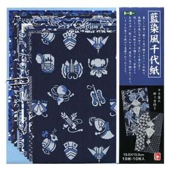 藍染風千代紙